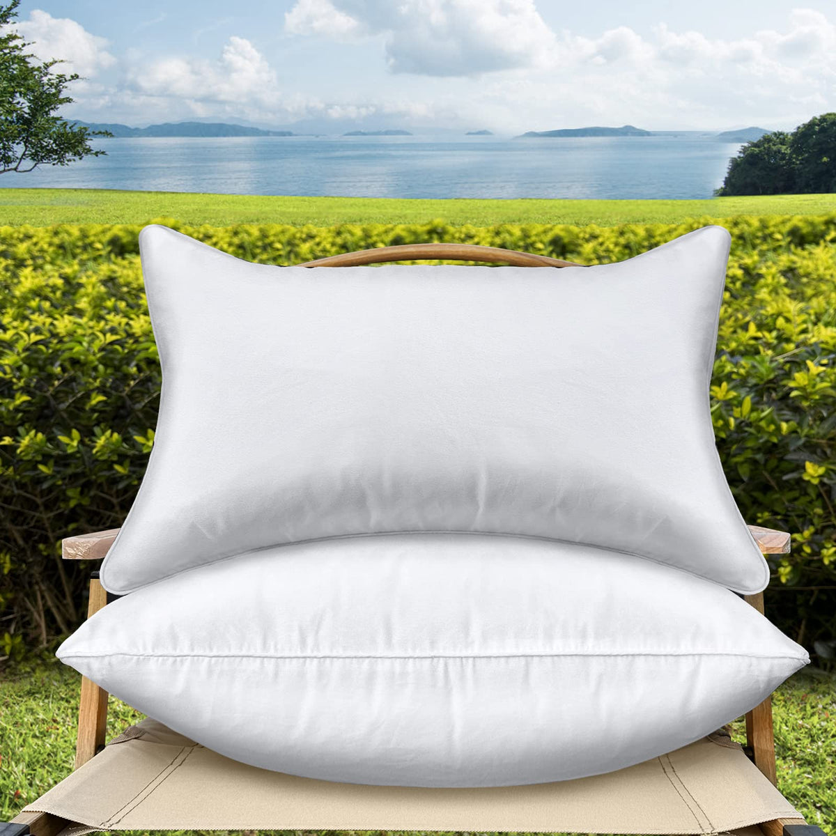 QSWRD 12x20 outdoor pillow inserts for patio seating, waterproof and durable