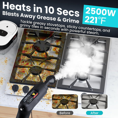 QTDHG Handheld Steam Cleaner with high-pressure control for grout and grime