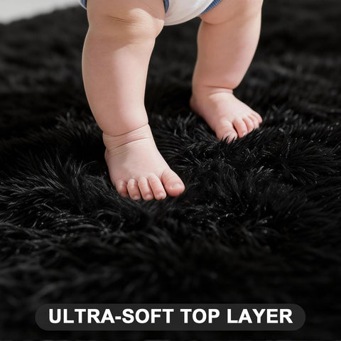 QTOWEJH ultra-soft fluffy bedroom rug 5x7 enhances comfort under feet