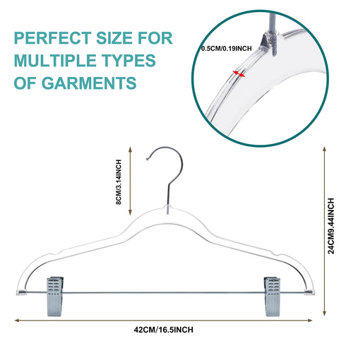 Quality Hangers 16.5 inch length fits coats and pants.