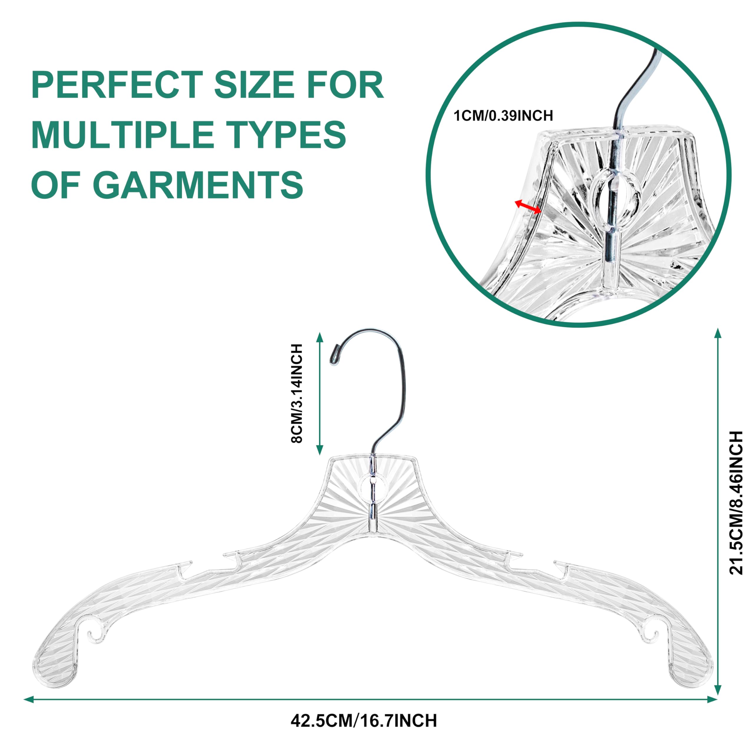 Quality Hangers 17-inch slim design saves closet space.