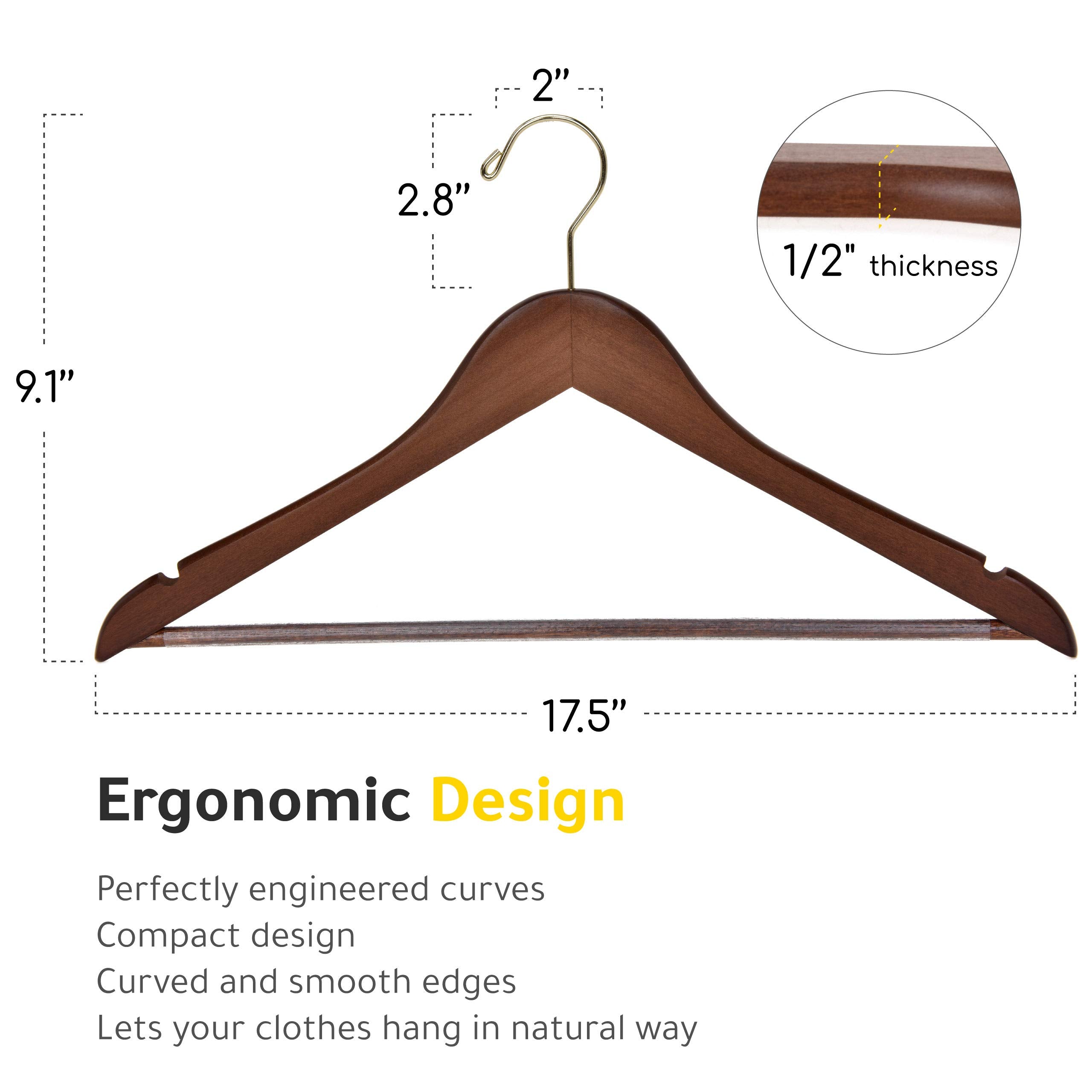 Quality Hangers 360-degree rotating hooks simplify daily outfit selection and reshaping.