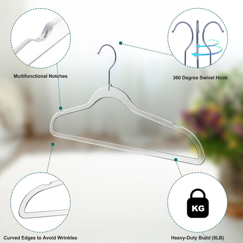 Quality Hangers 360° swivel hook close-up showing easy access.