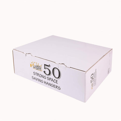 Quality Hangers durable ABS plastic withstands daily use for coats and jackets.