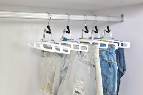 Quality Hangers multipurpose jean hangers set supports heavier garments securely.