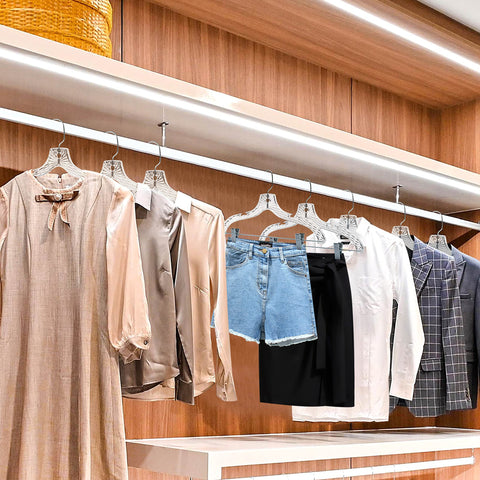 Quality Hangers organized closet using a 24 pack for effective storage