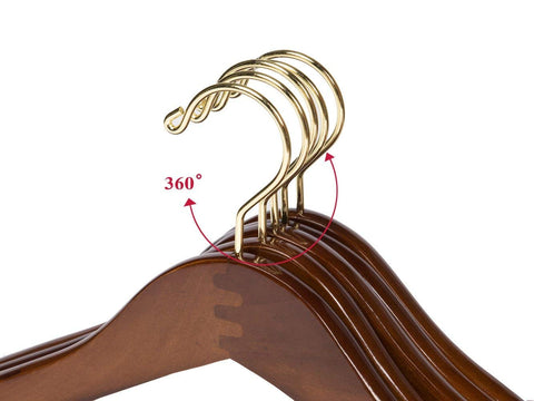 Quality Hangers curved wooden hanger designed for adult-size garments.