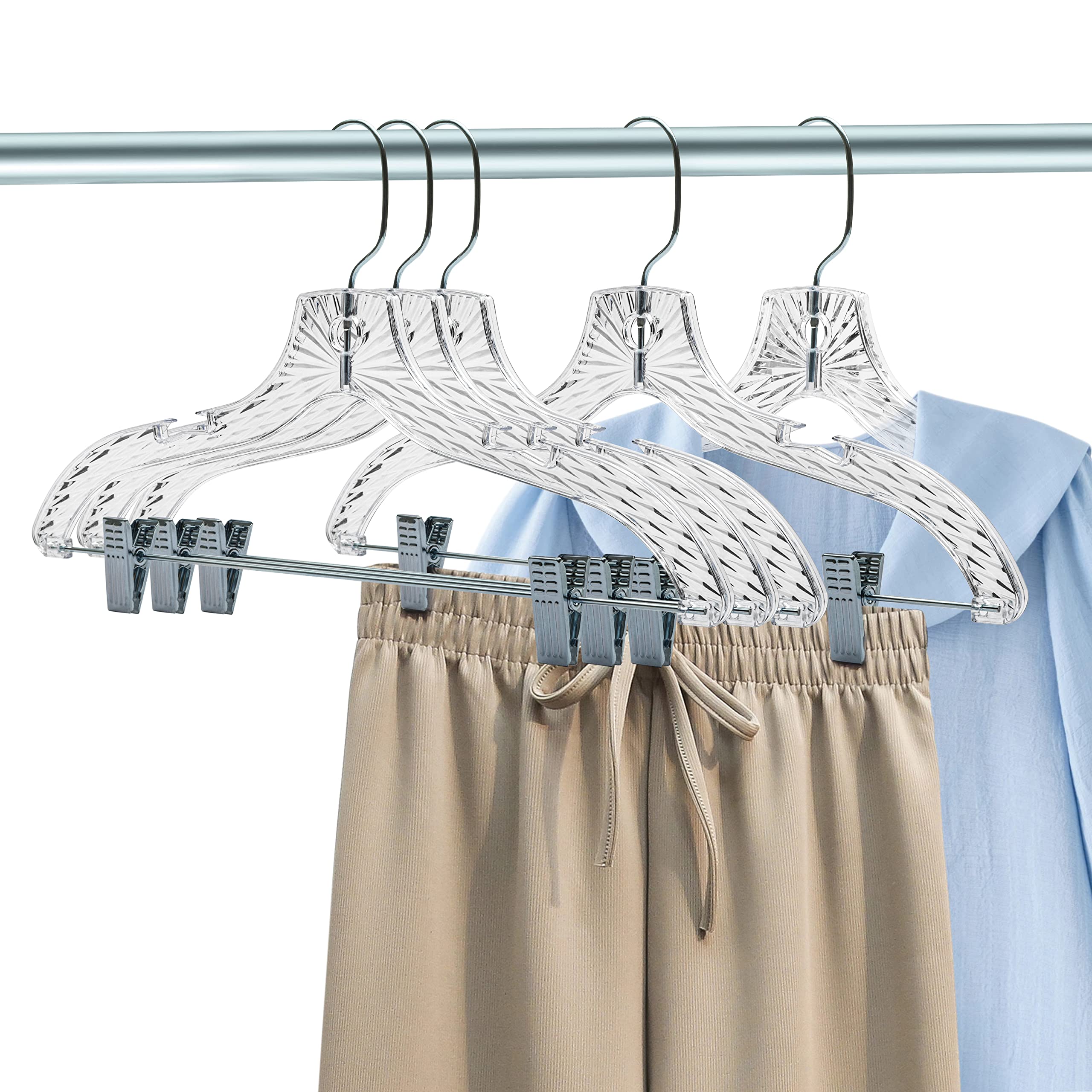 Quality Hangers crystal clear closet hangers add modern elegance