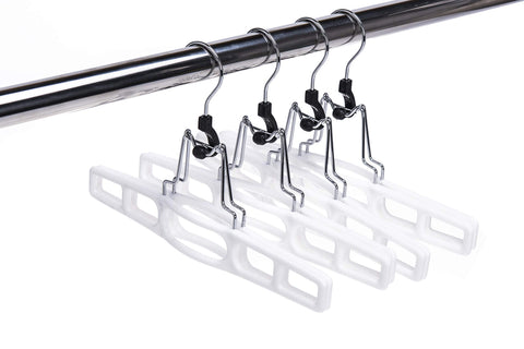 Quality Hangers locking-clasp design protects delicate skirts from marks.