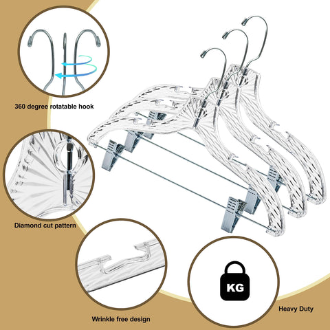 Quality Hangers non slip clear hangers keep garments in place