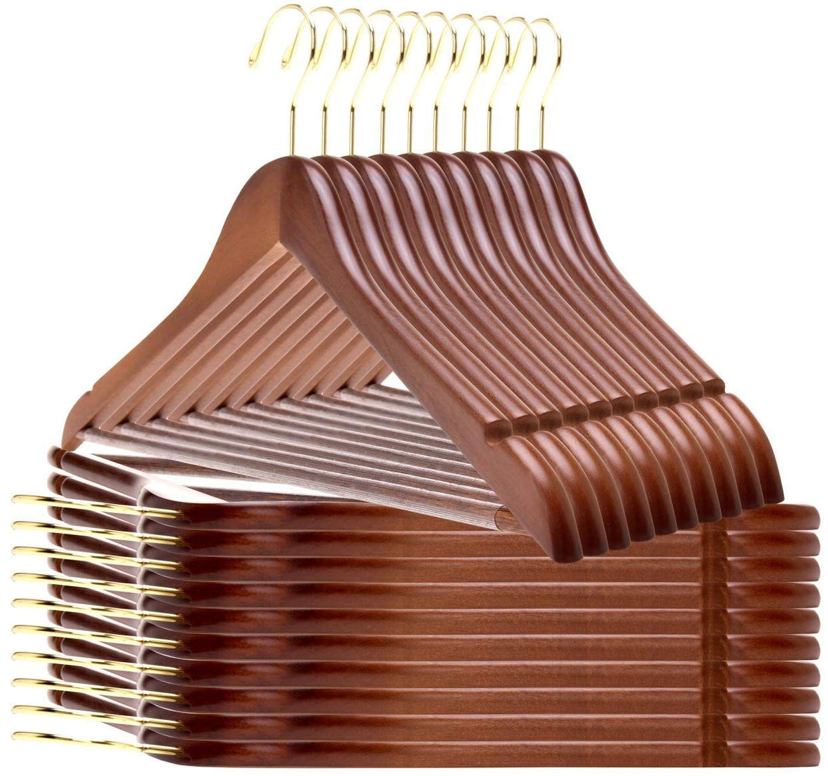 Quality Hangers slightly curved hanger 20-pack preserves garment shape and closet order.