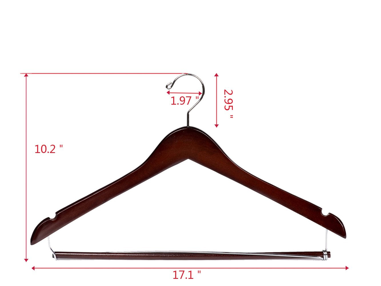 Quality Hangers solid mahogany wood for durability and style
