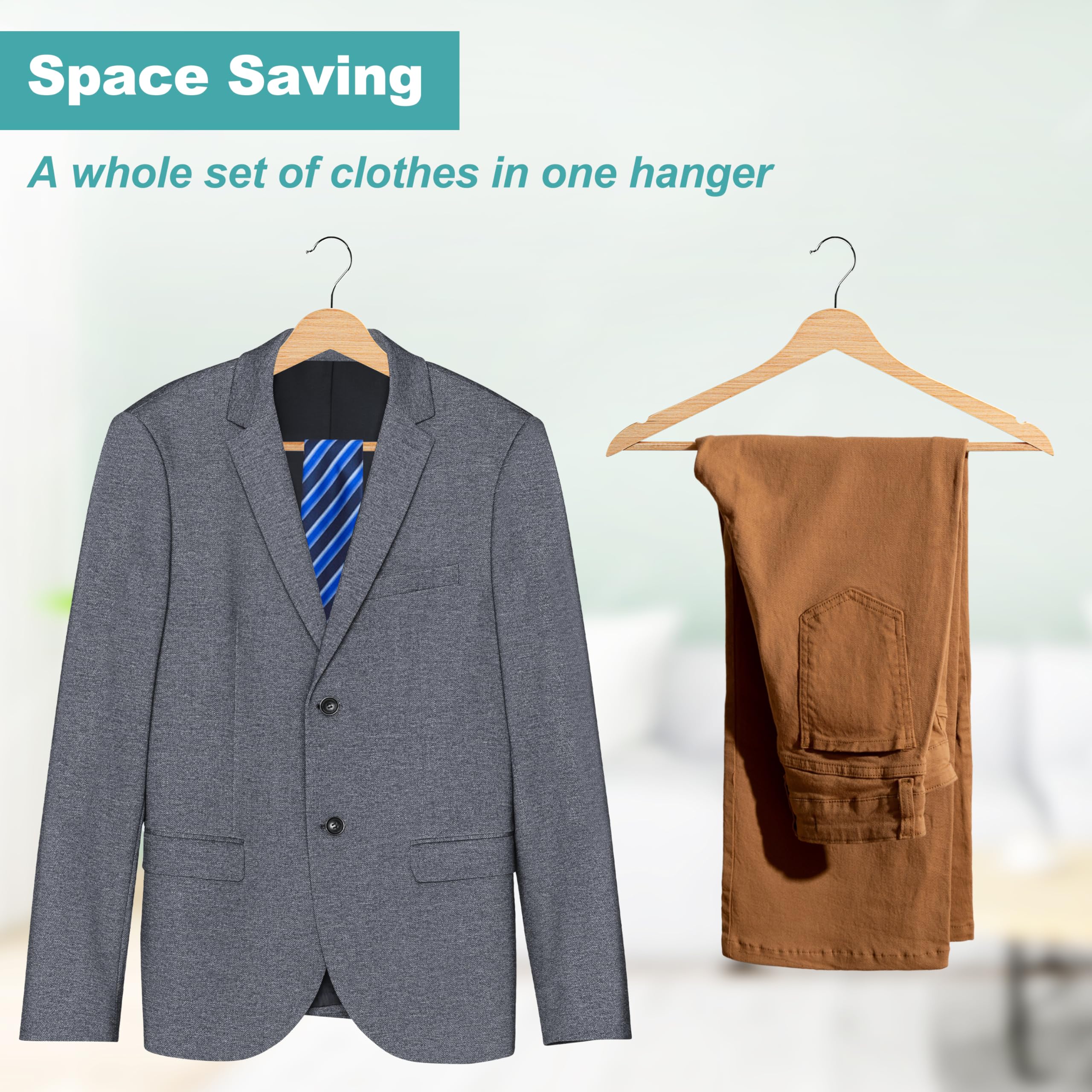Quality Hangers space-saving closet solution demonstrates compact footprint in a wardrobe.