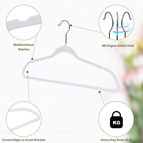 Quality Hangers space-saving design maximizes small closets.