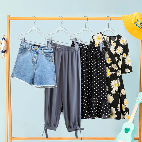 Quality Hangers space-saving design boosts closet organization.