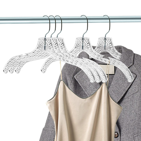 Quality Hangers swivel-hook clear-hangers enable easy access to garments