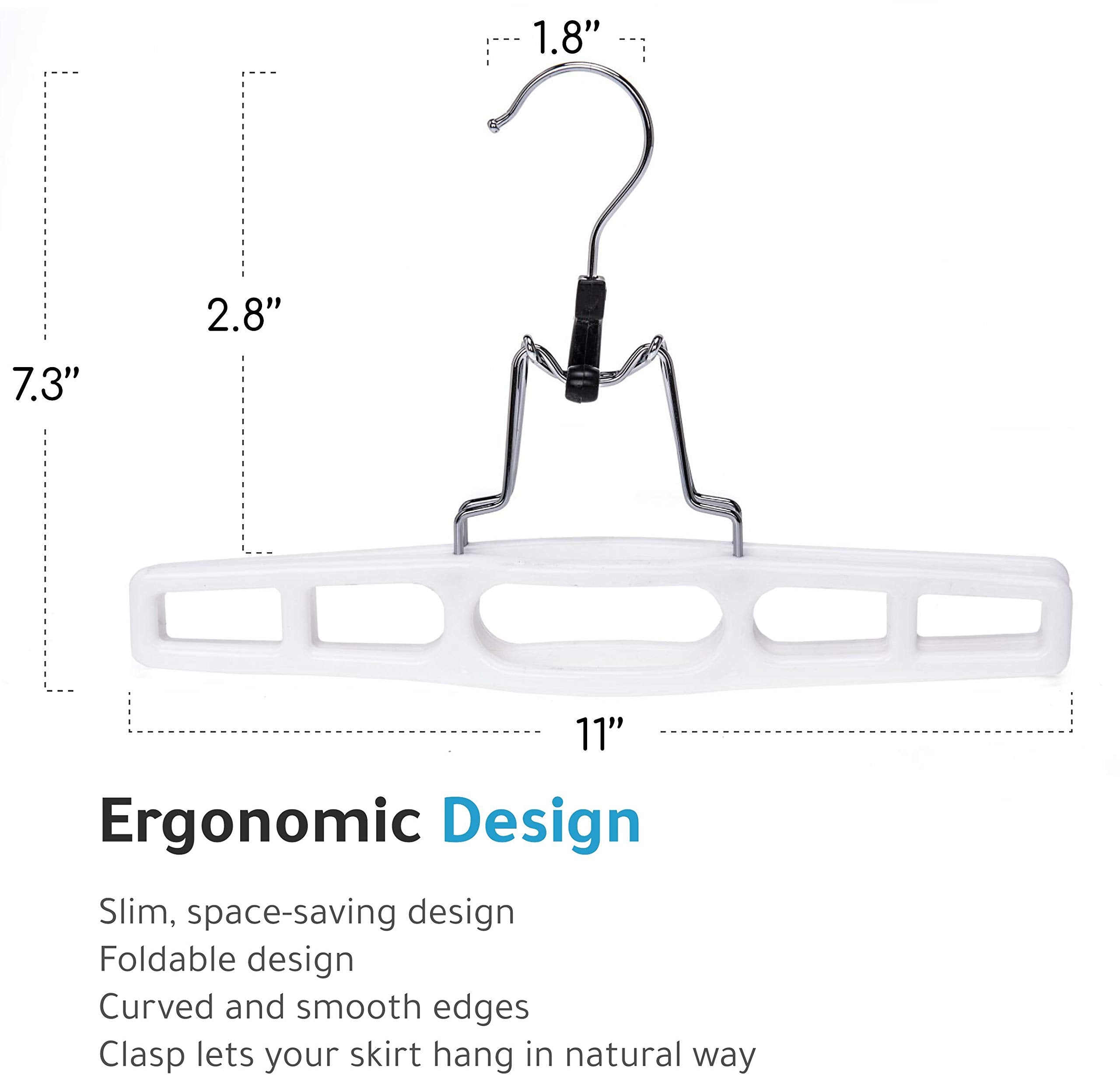 Quality Hangers white durable plastic hangers add a clean, tidy look to any closet.