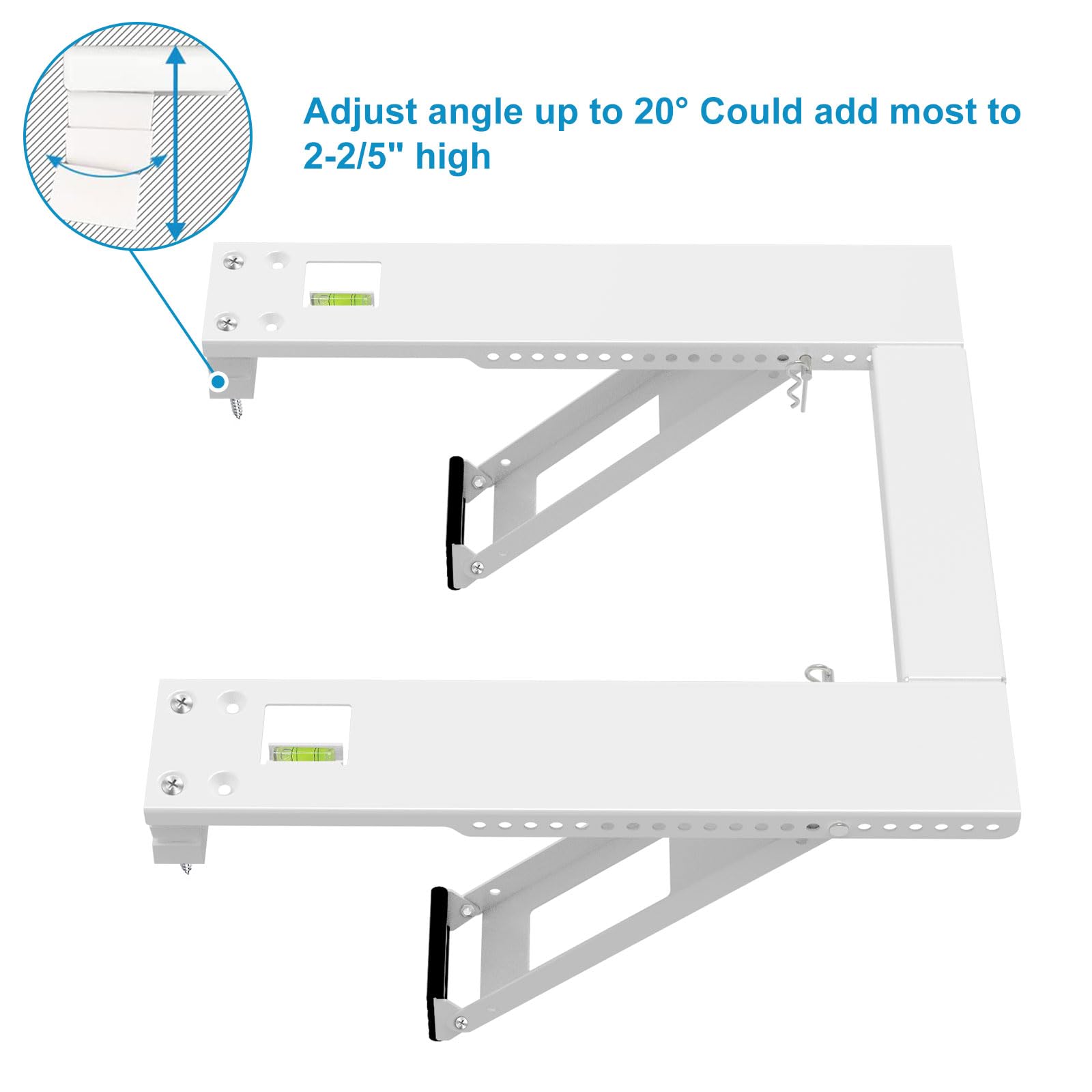 Qualward epoxy-coated steel bracket installed on a window sill for secure support.