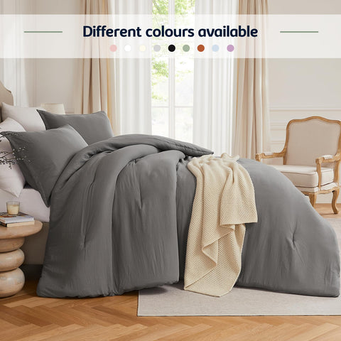 Quataly queen comforter grey care instructions ensure easy washing and quick fluffing.