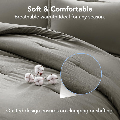 Quataly comforter grey pillowcases 2-pack showcase included accessories for a coordinated look.