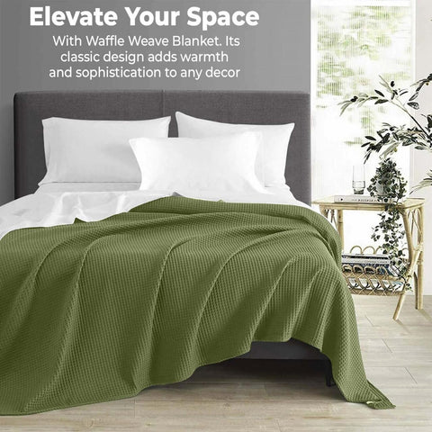 QUBA LINEN breathable cotton waffle blanket ideal for summer nights