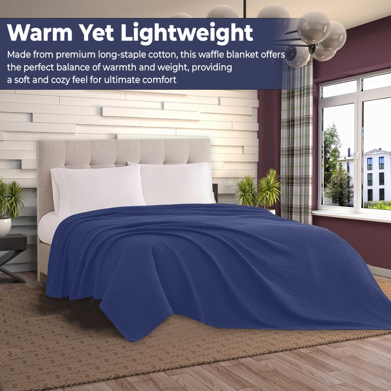 QUBA LINEN care-friendly cotton blanket with natural pre-wash softness