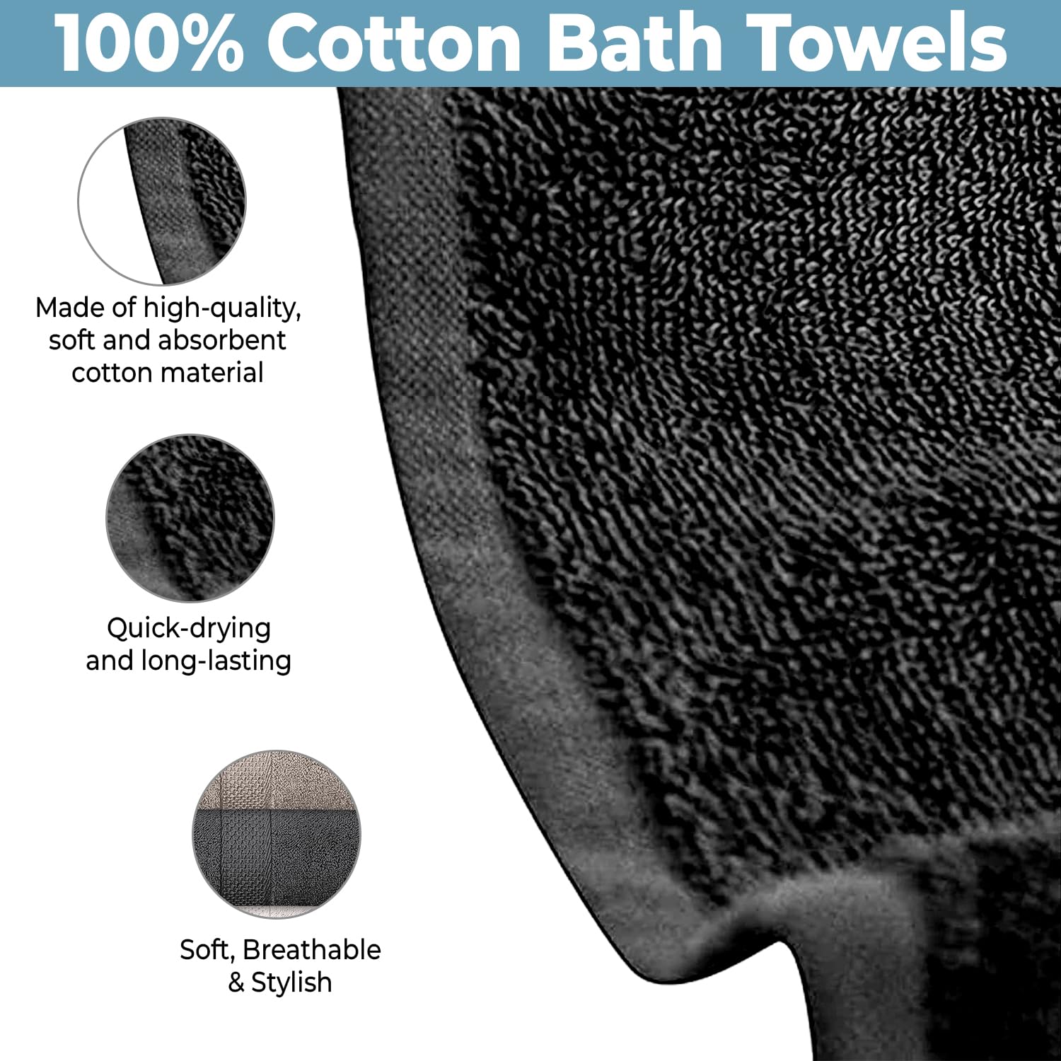 QUBA LINEN colorful towel set complements any bathroom decor and spa ambiance.