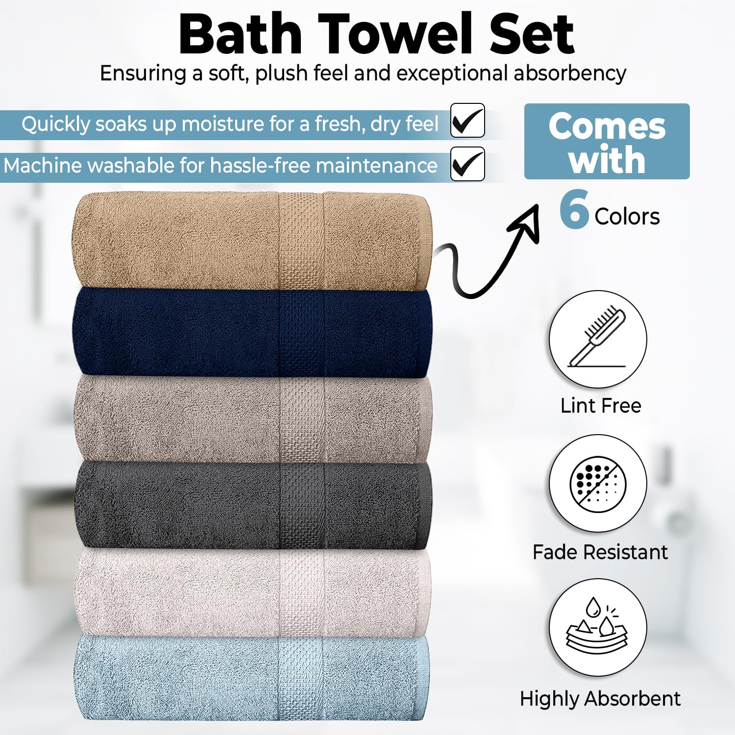 QUBA LINEN durable hemmed towels resist fray for long-lasting hotel use.