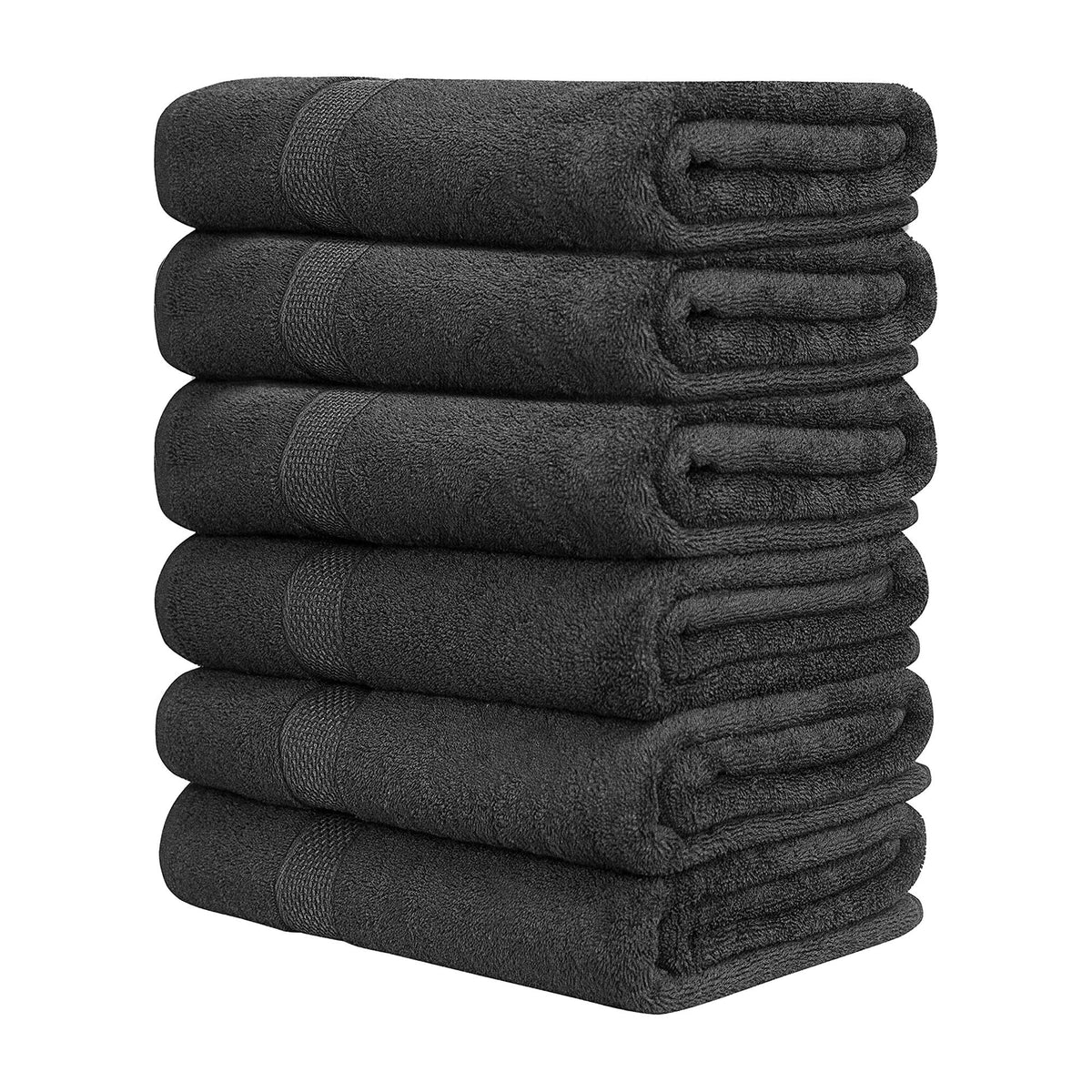 QUBA LINEN hotel spa towels grey close-up showing plush cotton texture