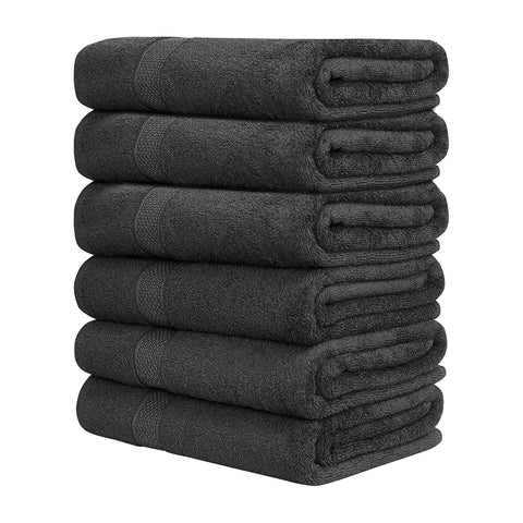 QUBA LINEN hotel spa towels grey close-up showing plush cotton texture