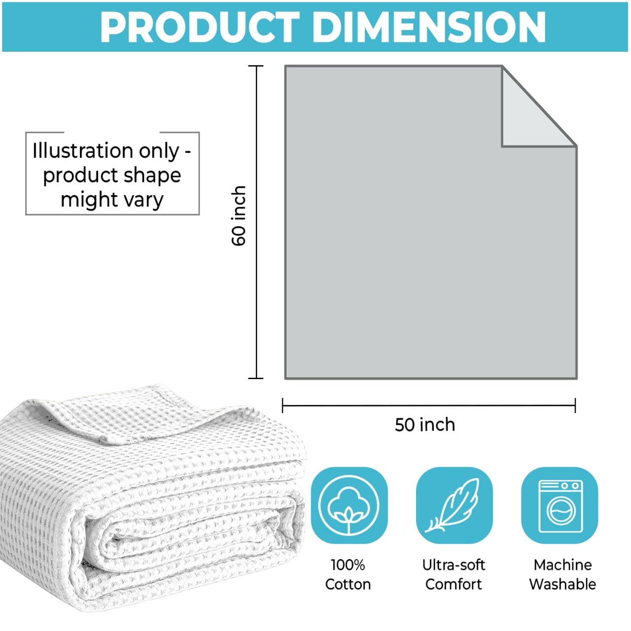 QUBA LINEN king-size blanket on bed provides generous coverage for king beds.