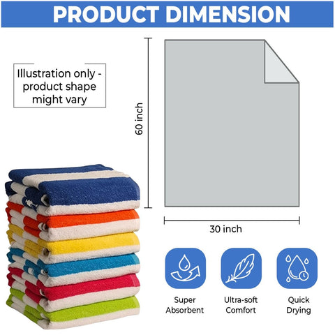 QUBA LINEN large pool towel shown unfolded by the pool edge.