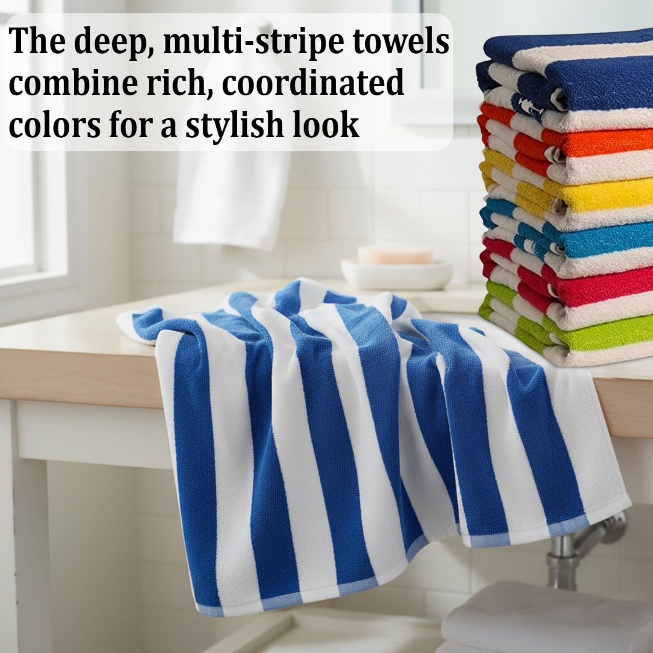QUBA LINEN lightweight beach towel folded for travel and easy packing.