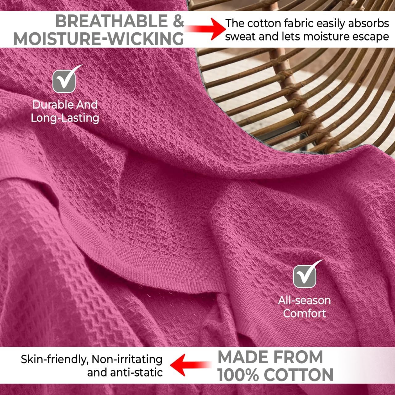 QUBA LINEN lightweight summer blanket ideal for warm nights