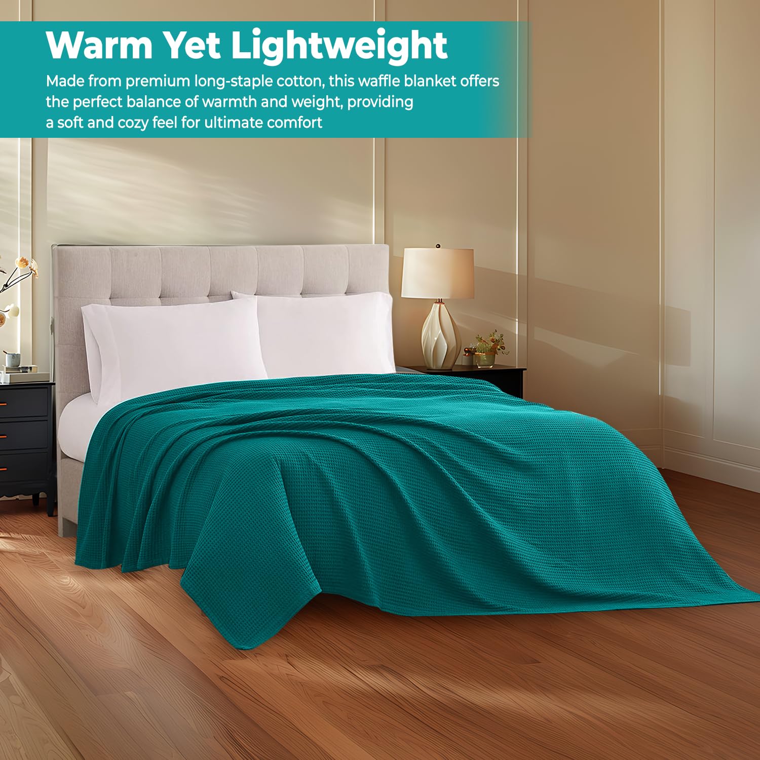 QUBA LINEN queen-size blanket folded to show generous dimensions