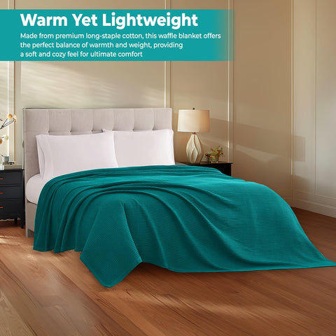QUBA LINEN queen-size blanket folded to show generous dimensions