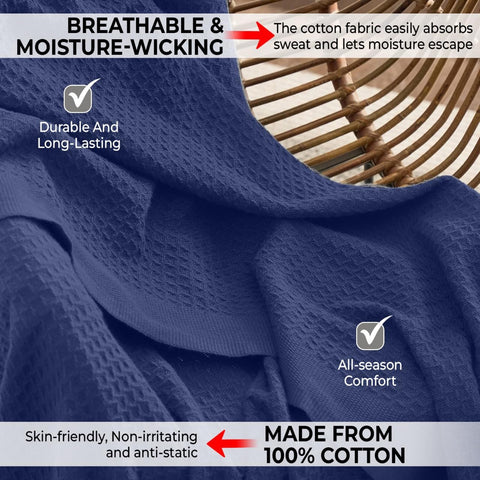 QUBA LINEN summer breeze blanket on bed highlights lightweight warmth