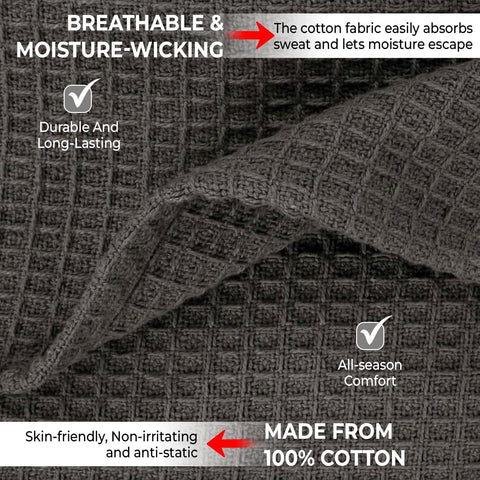 QUBA LINEN waffle blanket is a breathable summer option for hot days.
