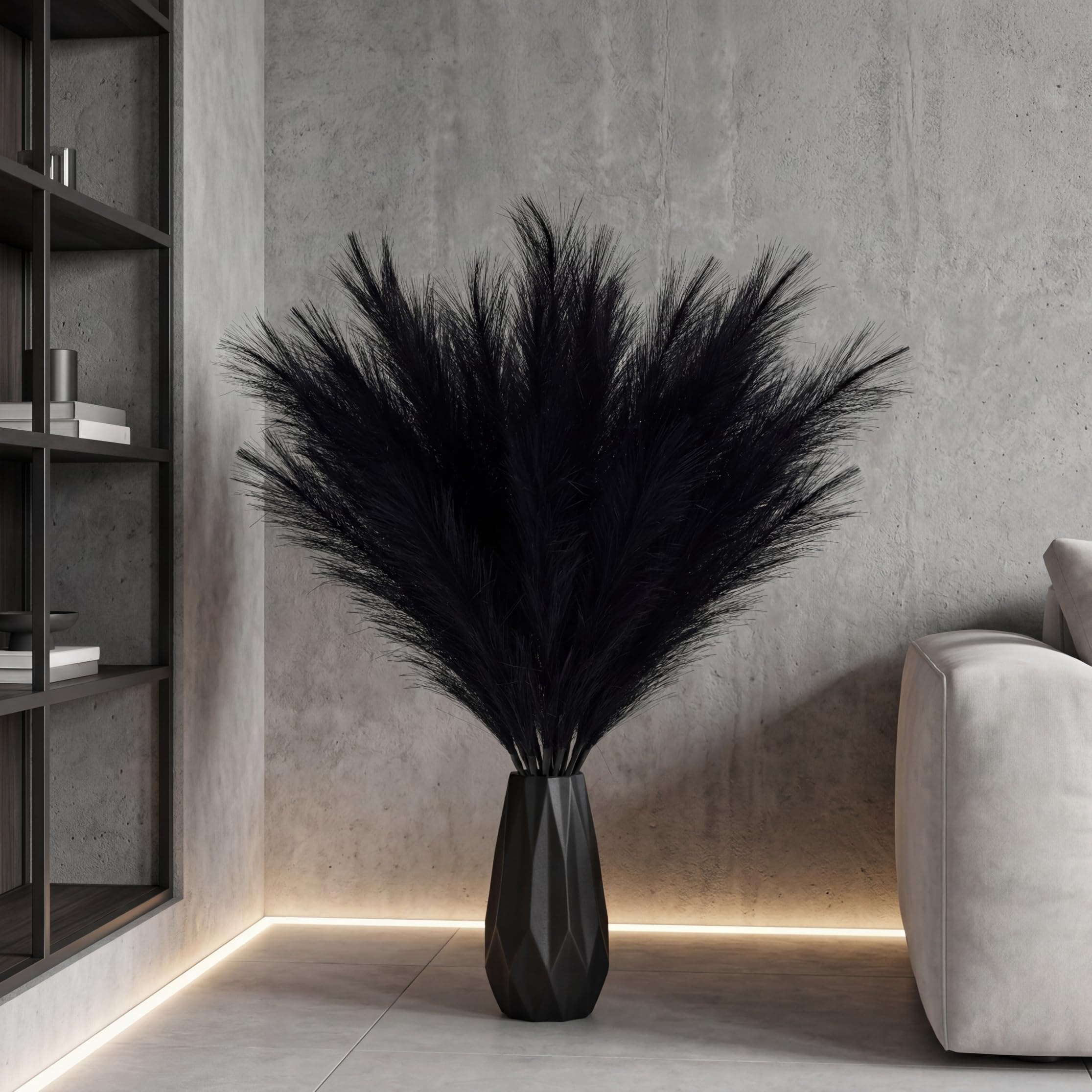 QUBITFUL black pampas grass tall stems ideal for chic boho wedding arches.
