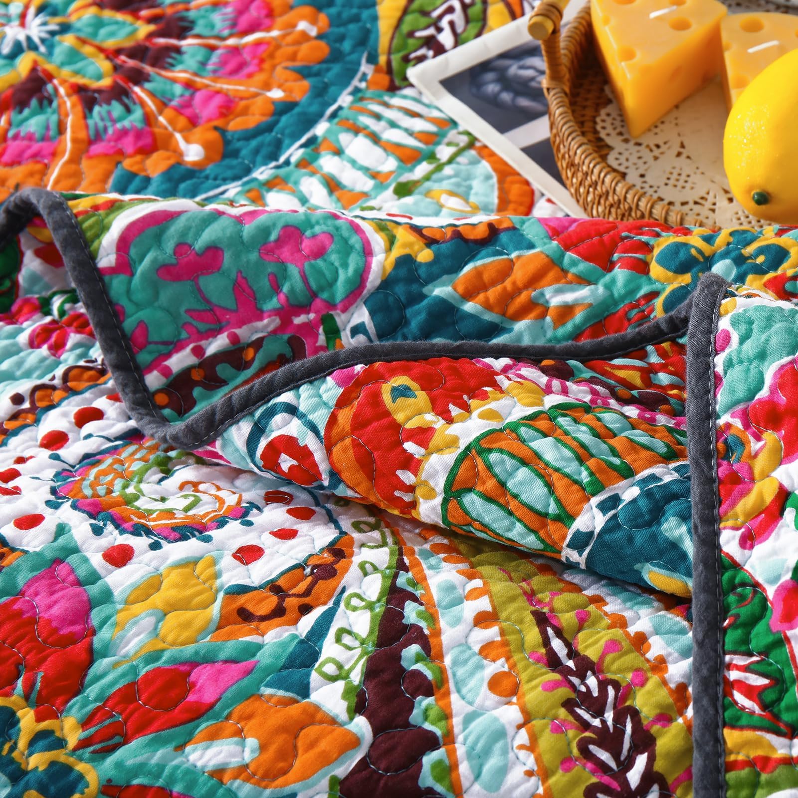 Qucover quilt doubles as a sofa cover for versatile living room decor.
