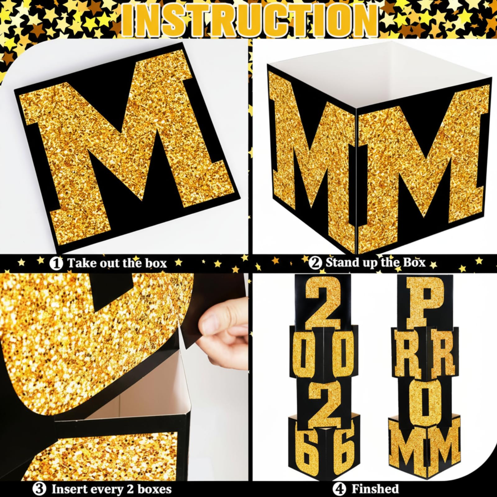 Queekay cardboard decoration columns provide sturdy, reusable graduation party decor.