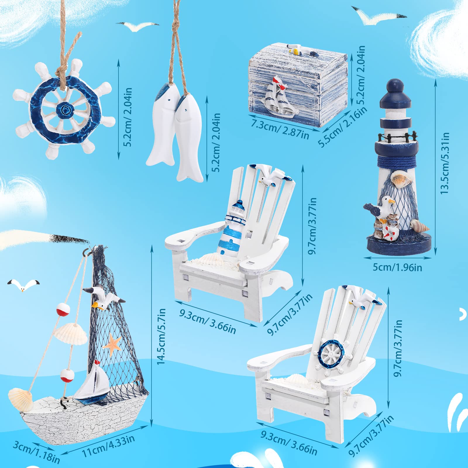 Queekay fish pendant adds coastal whimsy to shelves or trees.