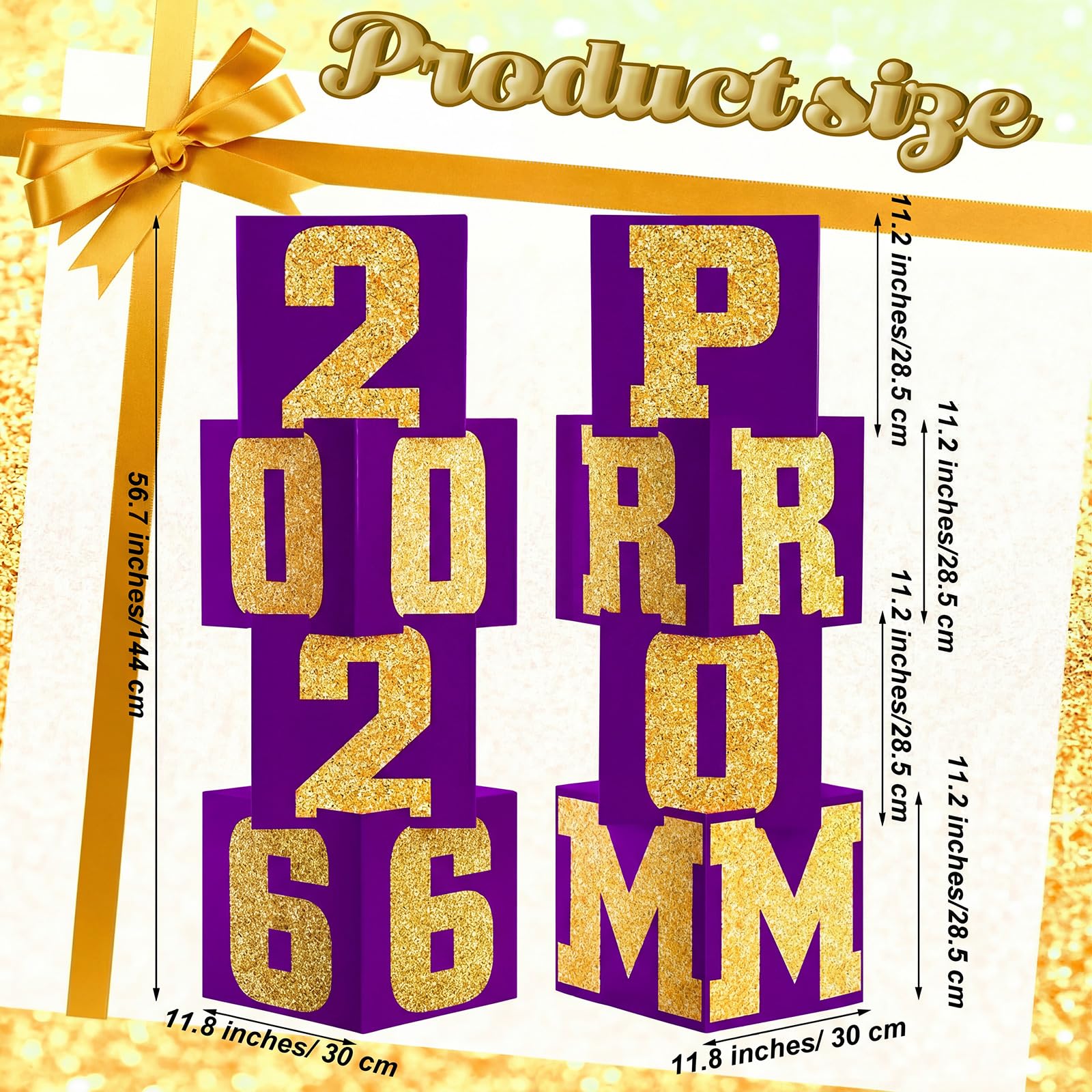 Queekay prom boxes with PROM and 2026 frame a stylish photo backdrop