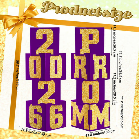 Queekay prom boxes with PROM and 2026 frame a stylish photo backdrop