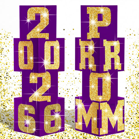 Queekay prom column assembly shows sturdy purple and gold backdrop for photos