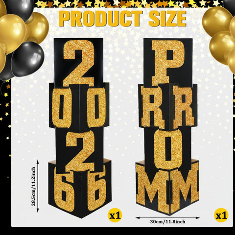 Queekay backdrop with gold and black balloon boxes enhances party atmosphere.