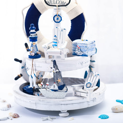 Queekay sailboat decor complements nautical themes on desks or mantels.
