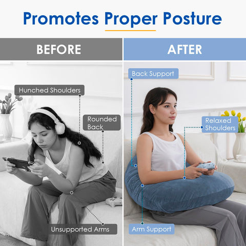 Queen Rose gaming pillow cradles elbows for relaxed posture during long sessions.