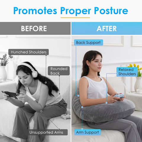 QUEEN ROSE Gaming Pillow lap-use ideal for cozy gaming sessions.