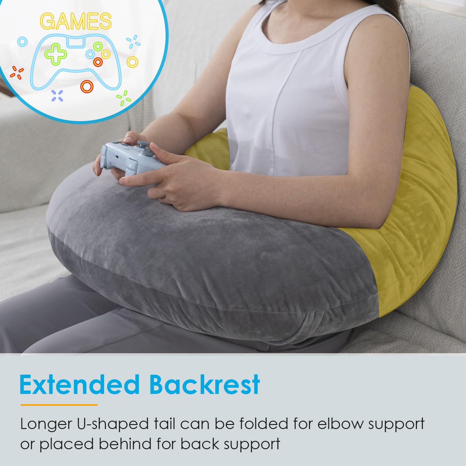 QUEEN ROSE Multi-functional pillow for reading, gaming, crocheting and more.